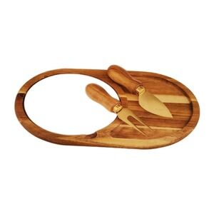 Twine Living Co Gourmet Wood & Ceramic Cheese Board Gift Set
